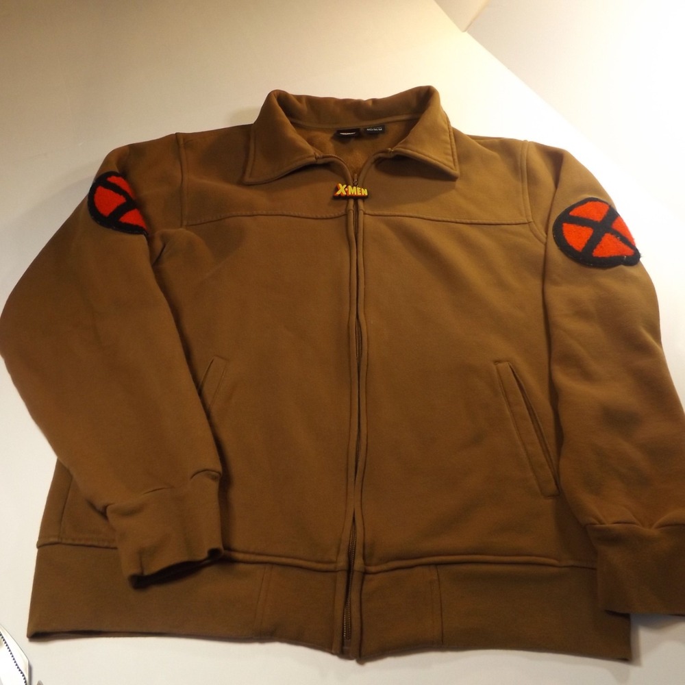 Marvel X-men Wolverin Brown Zip Jacket, Sixe M